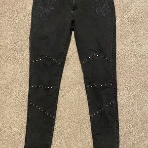 Killstar Anika 2xl embroidered and embellished skinny jeans goth